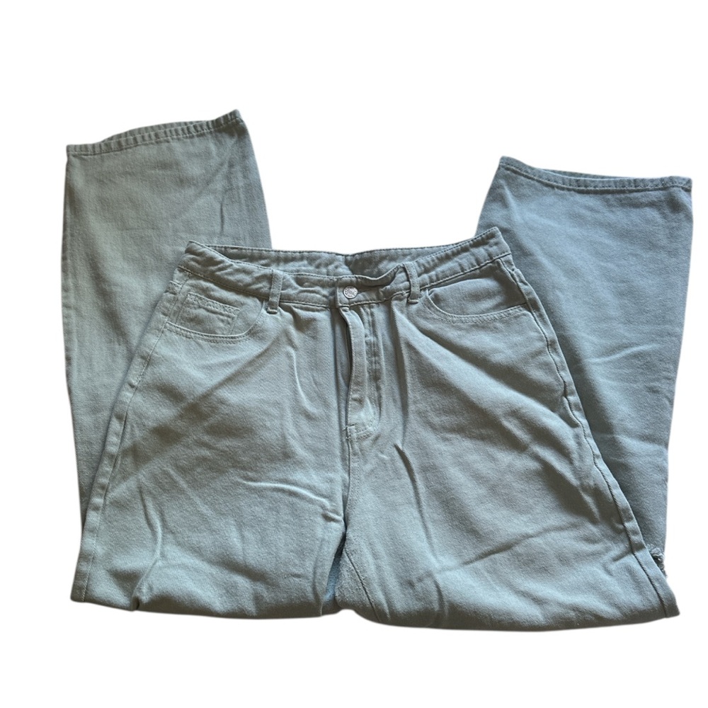 Light Green Wide Leg High Waist Jeans (31x29)
